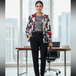 Víctor Costa Floral Blazer Women's
Small Size (4)  Black/white/Red